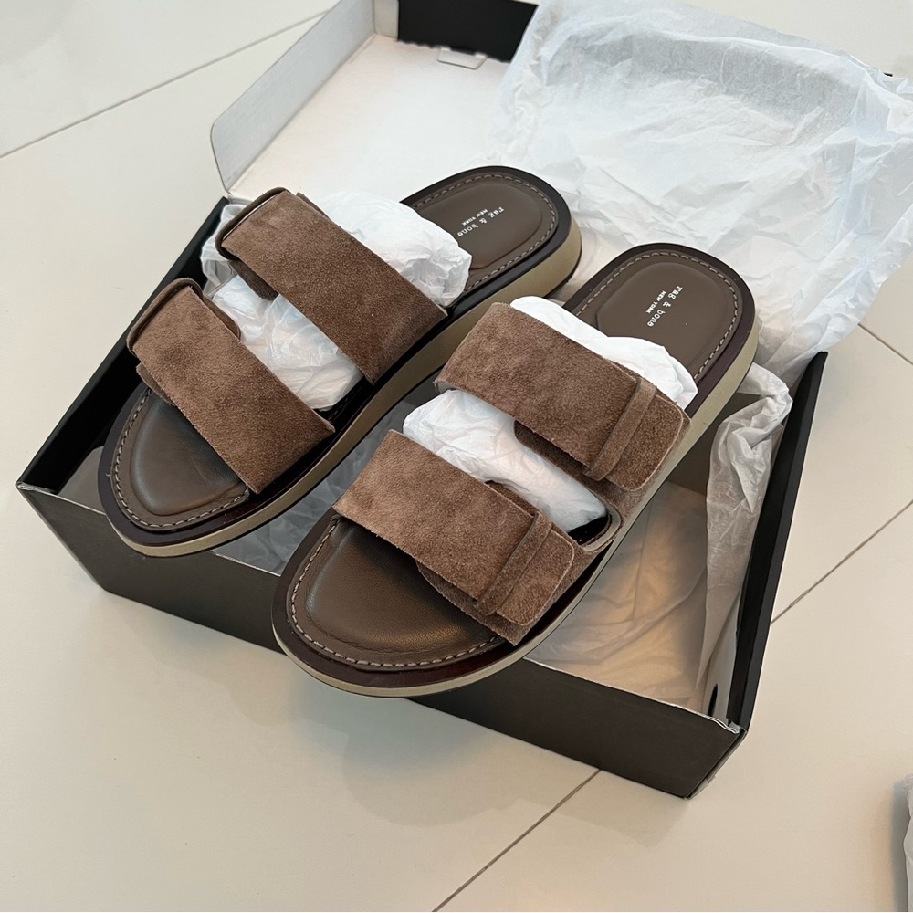NWT Rag & Bone Tundra Brown Suede Parker Slide 8.5 (fit like 8)